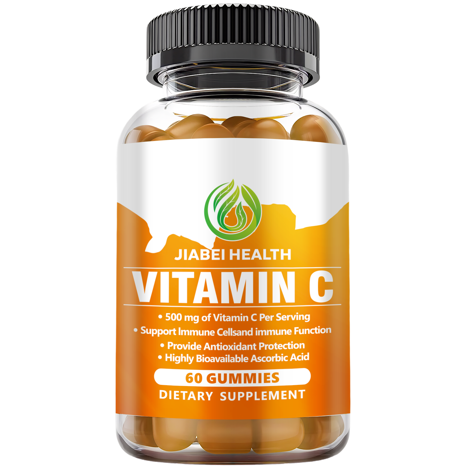 Vitamin C Gummies for Adults & Kids, Zero Sugar, Natural Antioxidants, Organic Supplement for Immune, High Absorption, Vegan, Chewable, 60 Gummies