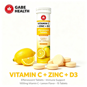 Vitamin C + Zinc + Vitamin D3 Effervescent Tablets – Lemon Flavor | Immune & Antioxidant Support | OEM/ODM Private Label