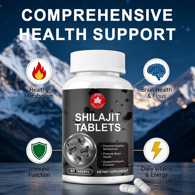 Private Label Premium Shilajit Tablets – Standardized Fulvic Acid Complex for Strength, Vitality & Stress Adaptation