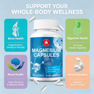 Private Label High-Absorption Magnesium Capsules – Glycinate & Citrate Blend for Sleep, Muscle & Stress Support