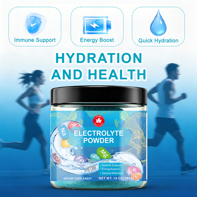 Electrolyte Powder for Rapid Hydration – Sugar Free Recovery Drink，Contains 5 essential minerals: Sodium, Potassium, Magnesium, Calcium, and Chloride.