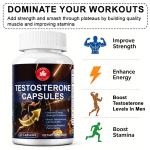 Private Label Natural Testosterone Booster Capsules – Herbal Blend for Energy, Vitality & Male Wellness Support