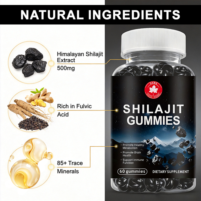 Private Label Premium Shilajit Gummies – Himalayan Fulvic Acid Complex for Energy, Vitality & Cognitive Support, Private Label Ready