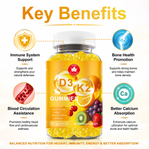 Private Label Vitamin D3 & K2 Gummies – Bone Health & Heart Support, Delicious Chewable Formula, Private Label Ready